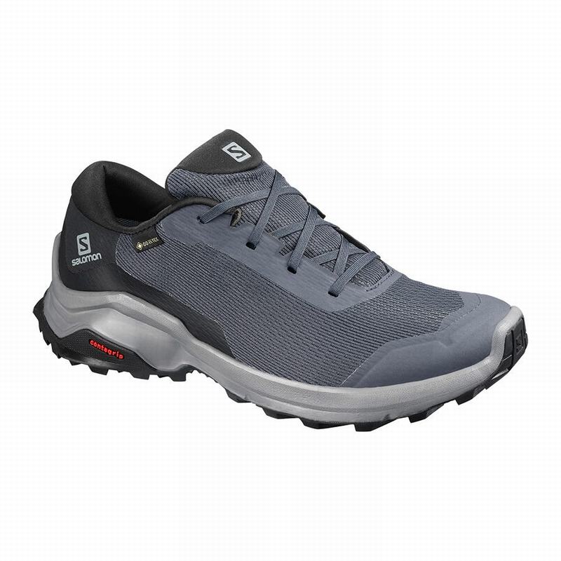 Salomon Israel X REVEAL GORE-TEX - Womens Hiking Shoes - Dark Blue/Black (QRNJ-94025)